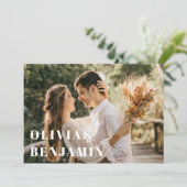 Moderne Hochzeit von Foto Greenerity Einladung (Stehend Vorderseite)