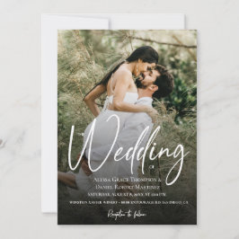 Moderne Hochzeit von Foto-Overlay-Text Einladung