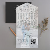 Moderne Hochzeit von Foto & Script QR Code Foto All In One Einladung