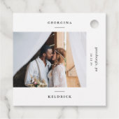 Moderne Hochzeit von Foto und Typografie Geschenkanhänger (Rückseite)