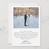 Moderne Hochzeit von Fotos Dankeskarte (Rückseite)