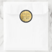 Moderne Hochzeit von Gold Foil Runder Aufkleber (Tasche)