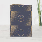 Moderne Hochzeit von Gold Glitzer Glitzern Navy Bl Programm (Rückseite)