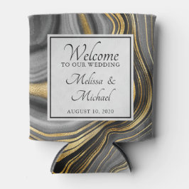 Moderne Hochzeit von Gold & Gray Agate Geode Dosenkühler