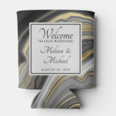 Moderne Hochzeit von Gold & Gray Agate Geode Dosenkühler (Rückseite)