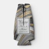 Moderne Hochzeit von Gold & Gray Agate Geode Flaschenkühler (Rückseite)