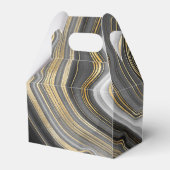 Moderne Hochzeit von Gold & Gray Agate Geode Geschenkschachtel (Rückseite)