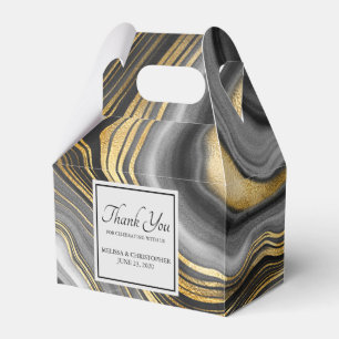 Moderne Hochzeit von Gold & Gray Agate Geode Geschenkschachtel