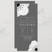 Moderne Hochzeit von Grau und Weiß Einladung (Vorne/Hinten)