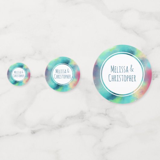 Moderne Hochzeit von Grün und Rot-Raum Konfetti (Vorderseiten)