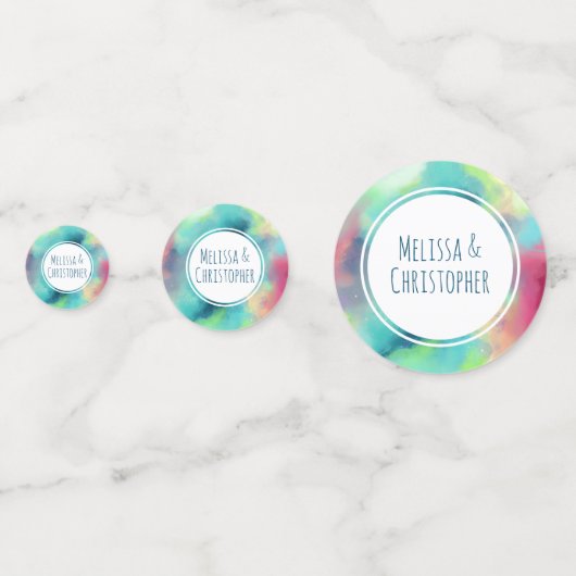 Moderne Hochzeit von Grün und Rot-Raum Konfetti (Rückseiten)