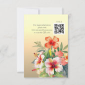 Moderne Hochzeit von Hibisken RSVP Karte (Rückseite)