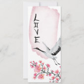 Moderne Hochzeit von japanischem Crane und Cherry Save The Date (Rückseite)