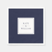 Moderne Hochzeit von Navy Blue Classic Serviette (Vorderseite)