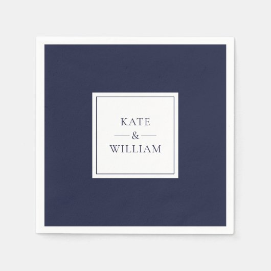 Moderne Hochzeit von Navy Blue Classic Serviette (Vorderseite)