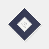 Moderne Hochzeit von Navy Blue Classic Serviette (Ecke)