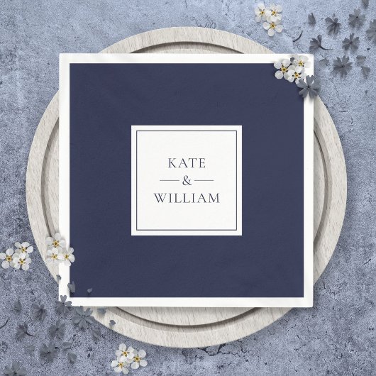 Moderne Hochzeit von Navy Blue Classic Serviette