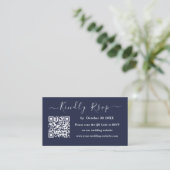 Moderne Hochzeit von Navy Blue Minimalistisch Qr C Begleitkarte (Stehend Vorderseite)