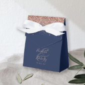 Moderne Hochzeit von Navy Blue Rose Gold Glitzer Geschenkschachtel