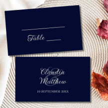 Moderne Hochzeit von Navy Blue und Silver Script