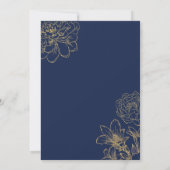 Moderne Hochzeit von Navy & Gold-Folie Einladung (Rückseite)
