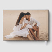 Moderne Hochzeit von Navy und Gold Foil Foto Gästebuch (Rückseite)