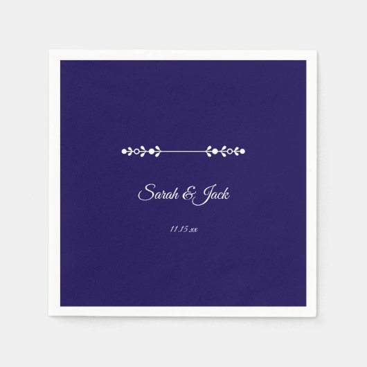 Moderne Hochzeit von Navy und White Serviette (Vorderseite)
