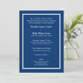 Moderne Hochzeit von Navy & White Foto Einladung (Stehend Vorderseite)