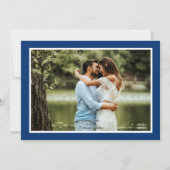 Moderne Hochzeit von Navy & White Foto Einladung (Rückseite)