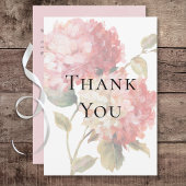 Moderne Hochzeit von Pink Blush Hydrangea Dankeskarte