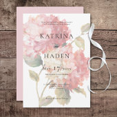 Moderne Hochzeit von Pink Blush Hydrangea Einladung