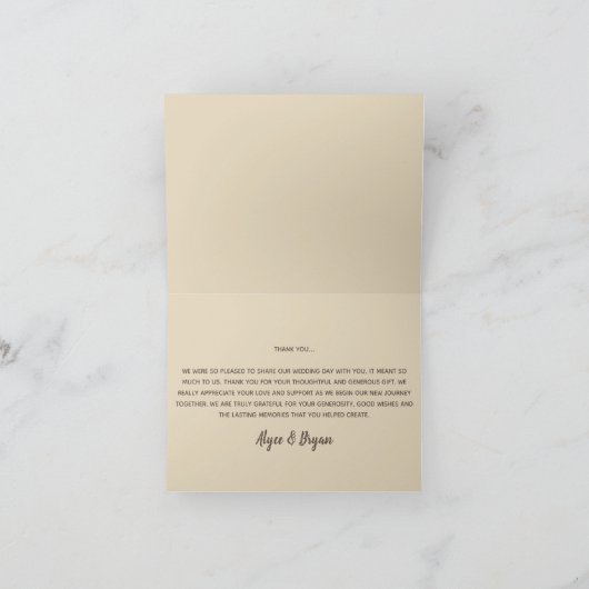 Moderne Hochzeit von Sand & Korallen Vielen Dank Dankeskarte (Innenseite)