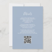Moderne Hochzeit von Silver Glitzer Dusty Blue QR  Einladung (Rückseite)