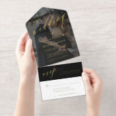 Moderne Hochzeit von Skripten für Fotos All-in-One-Einladung (Abreißstreifen)