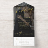 Moderne Hochzeit von Skripten für Fotos All-in-One-Einladung (Innenseite)