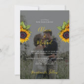 Moderne Hochzeit von Sonnenblumen Foto Einladung (Vorderseite)
