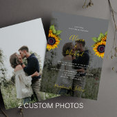 Moderne Hochzeit von Sonnenblumen Foto Einladung