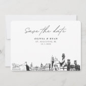 Moderne Hochzeit von St. Augustine Florida retten  Einladung (Vorderseite)