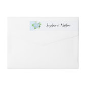 Moderne Hochzeit von Watercolor Blue Hydrangea (Rückseite)