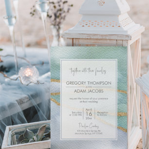 Moderne Hochzeit von Watercolor Gold Glitzer Einladung