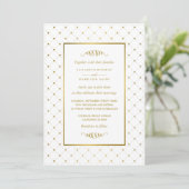 Moderne Hochzeit von White & Gold Foil Einladung (Stehend Vorderseite)