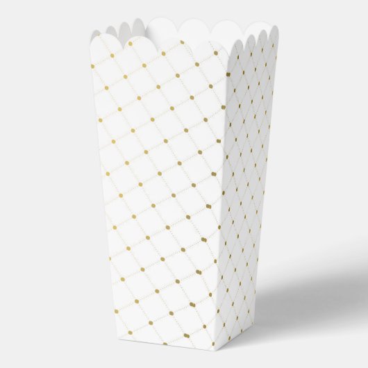 Moderne Hochzeit von White & Gold Foil Geschenkschachtel (Rückseite)