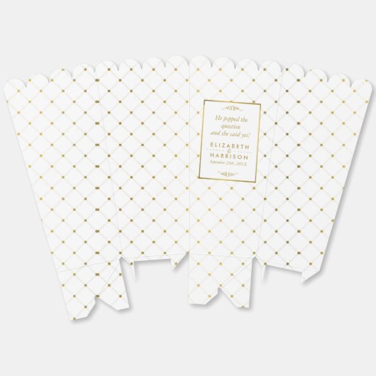 Moderne Hochzeit von White & Gold Foil Geschenkschachtel (Ungeklappt)