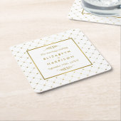 Moderne Hochzeit von White & Gold Foil Rechteckiger Pappuntersetzer (angewinkelt)