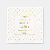 Moderne Hochzeit von White & Gold Foil Serviette (Vorderseite)