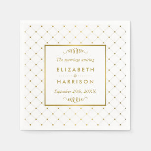 Moderne Hochzeit von White & Gold Foil Serviette
