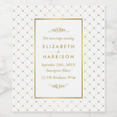 Moderne Hochzeit von White & Gold Foil Weinetikett (Einzelnes Label)