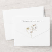 Moderne Hochzeit von Wildblume-Pampas-Hochzeit mit All In One Einladung (Rückseite)