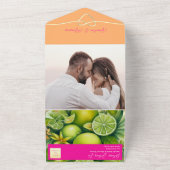 Moderne Hochzeit von Zitrusfrüchten All In One Einladung (Außenbereich)