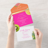Moderne Hochzeit von Zitrusfrüchten All In One Einladung (Abreißen)